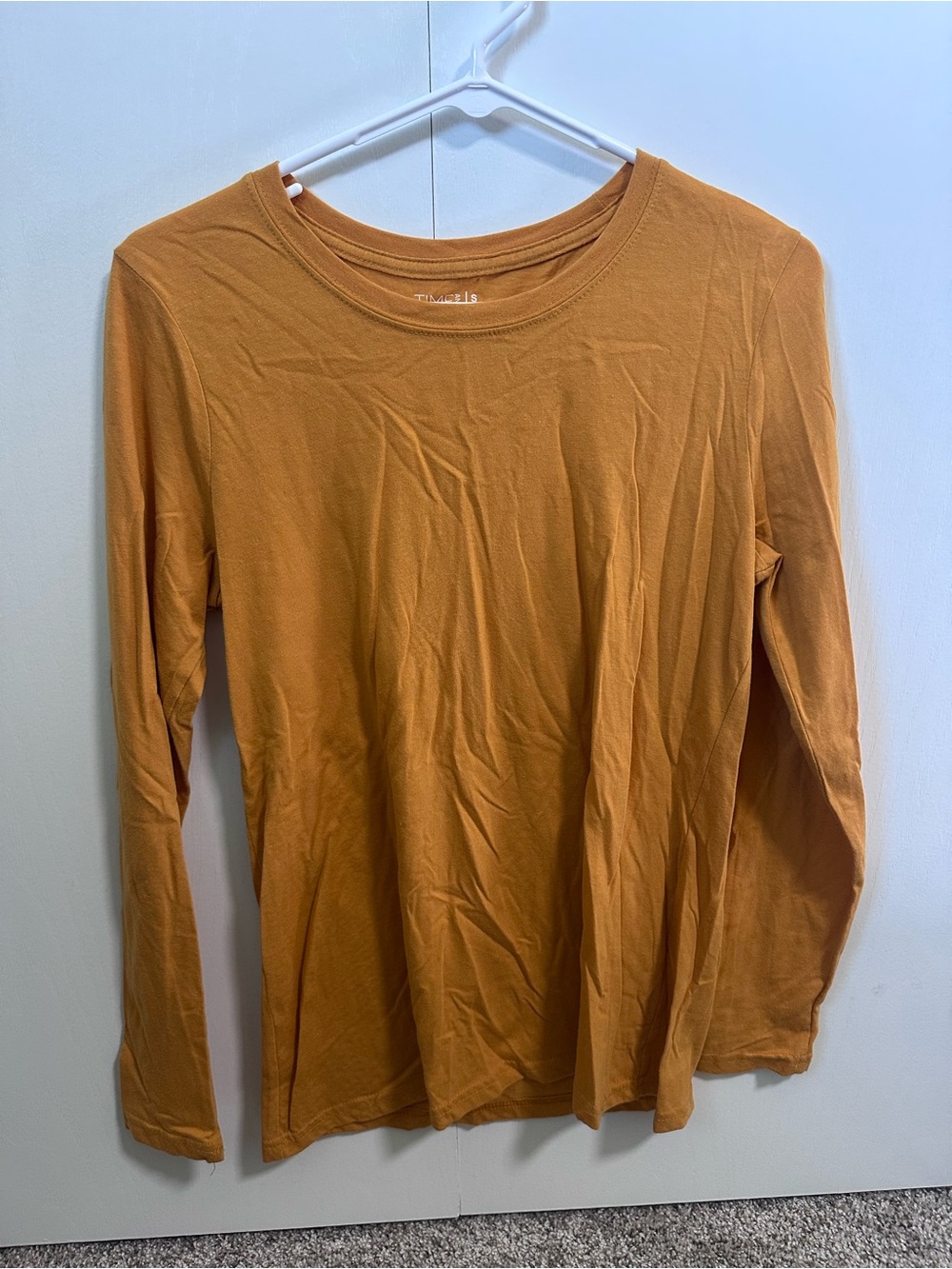 Time and Tru Long Sleeve Crewneck Top - Mustard